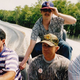 The production crew of Mario Takes America as they film Louisiana by speedboat. Photo: Cigam/Unseen 64